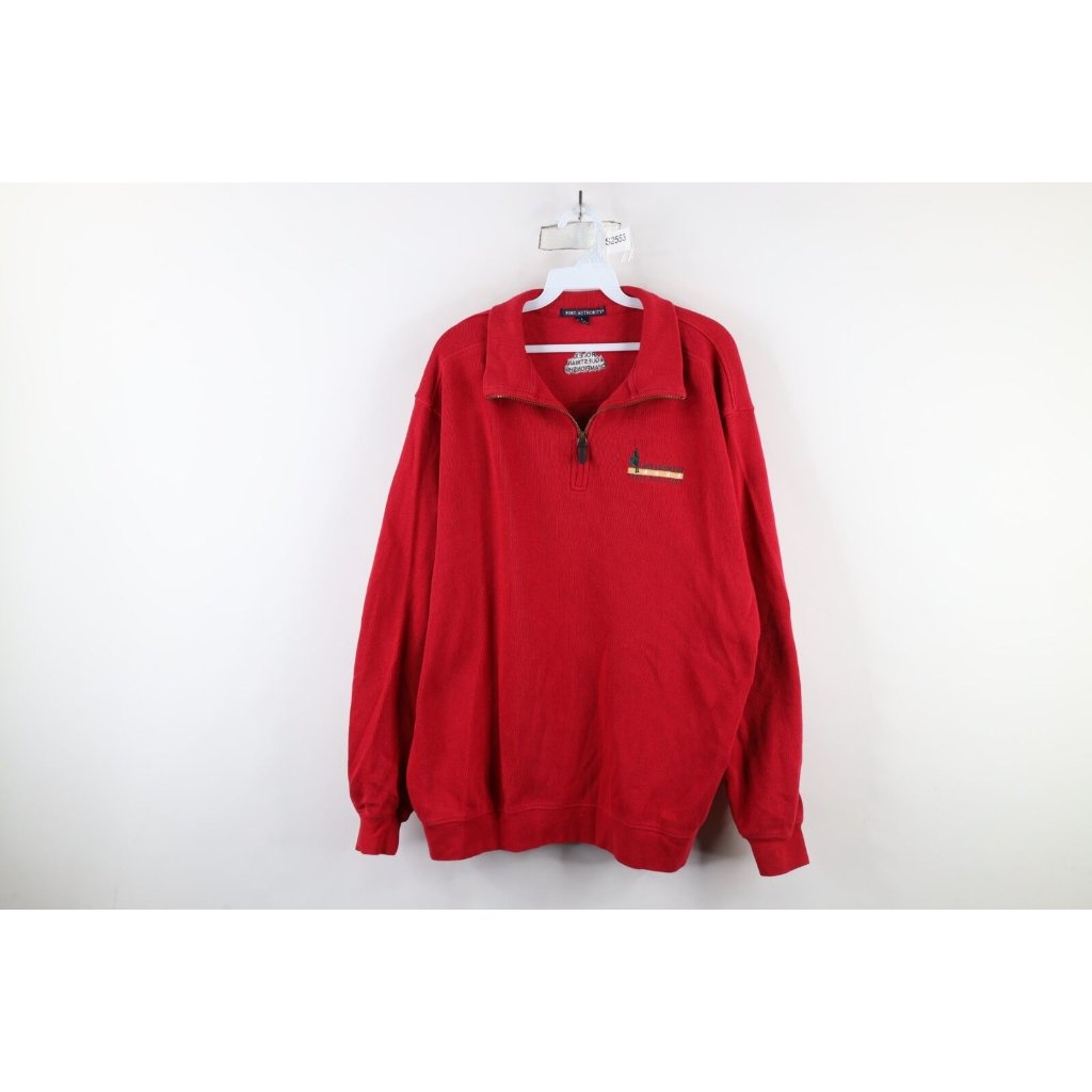 Vtg Mens Large Spell Out Rolex Equestrian Championship Kentucky Half Zip Sweater